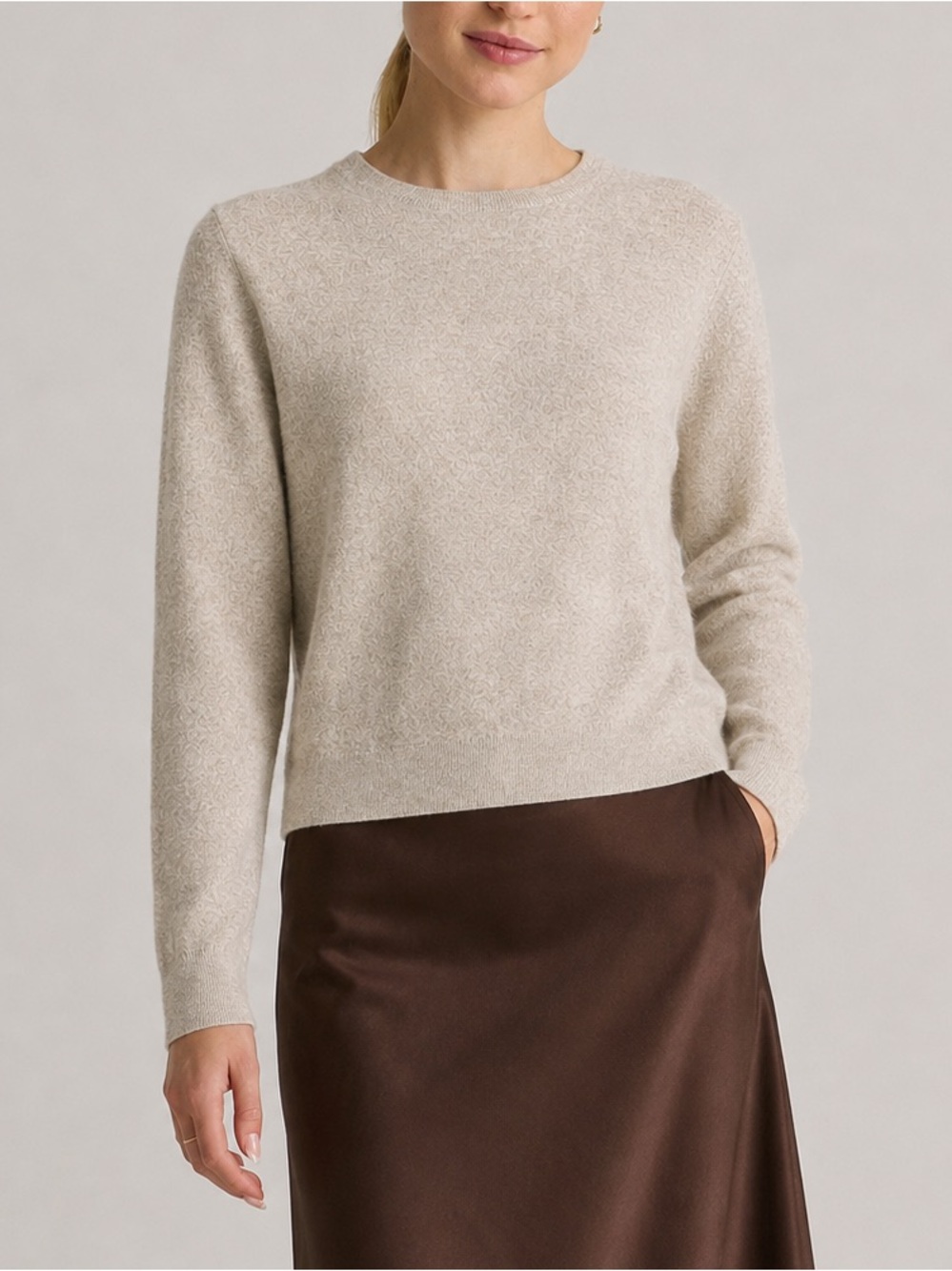 Quince Cream Crewneck Cashmere Sweater